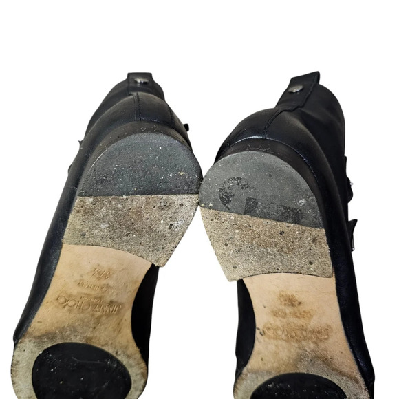 Jimmy Choo Ankle Boots Marlin Cream Snake Print & Black Leather - Picture 15 of 16